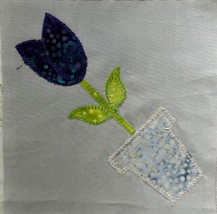 tulip applique, stitch & bloom