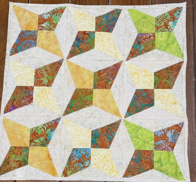 four point star quilt , island batik fabric, lumin fabrics