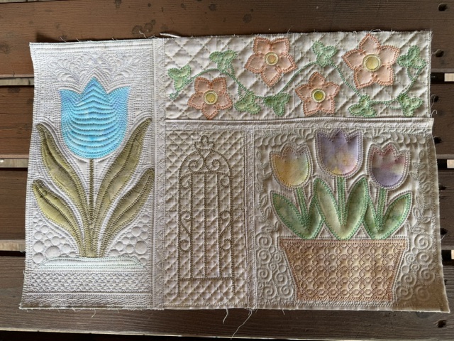 garden song sal, quilt pattern, applique floral blocks