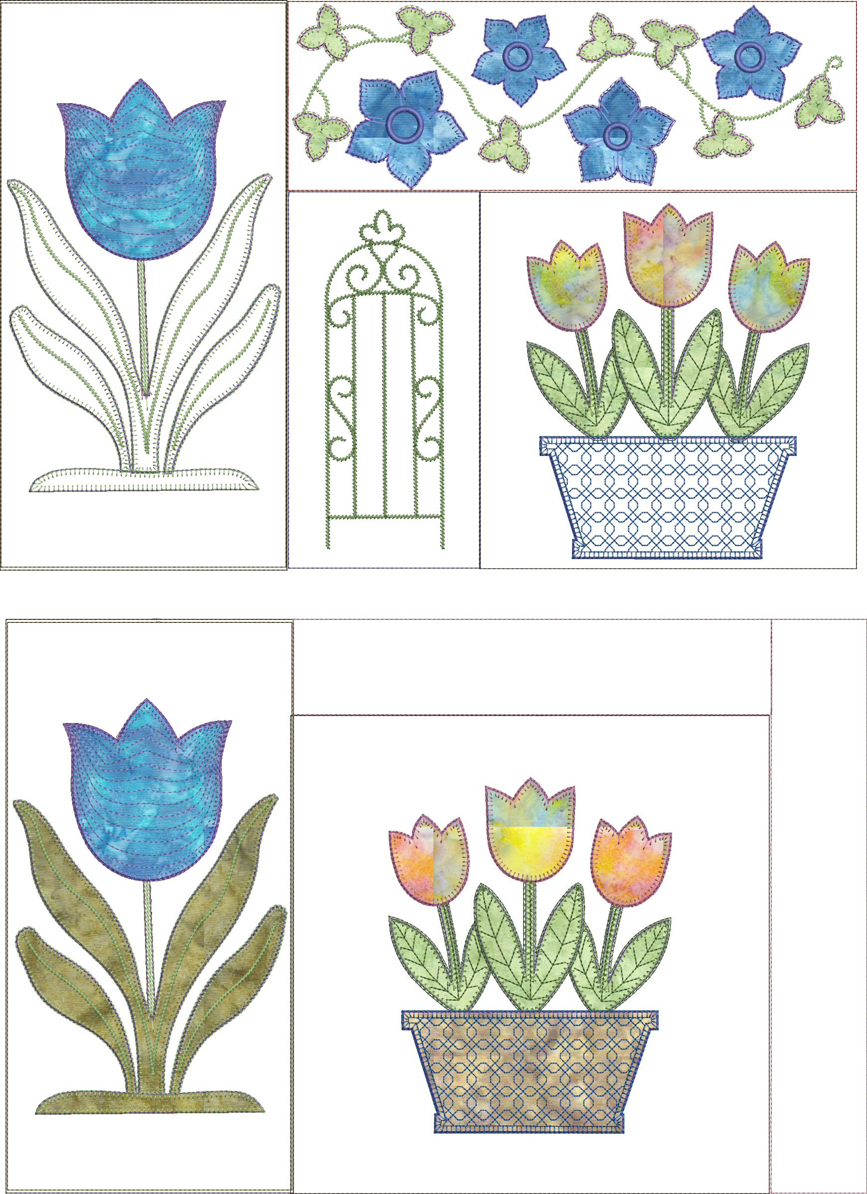 garden song sal, quilt pattern, applique floral blocks