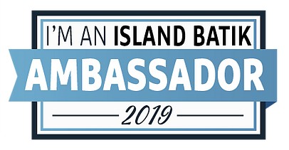 Island Batik Ambassador 2019 official rectangular ribbon badge