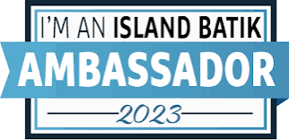 Island Batik Ambassador 2023 official rectangular ribbon badge